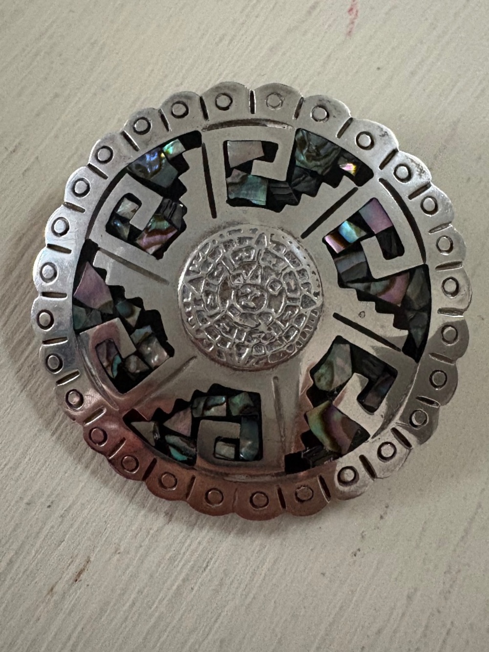 Vintage Sterling Silver Mexican Brooch/Pendant